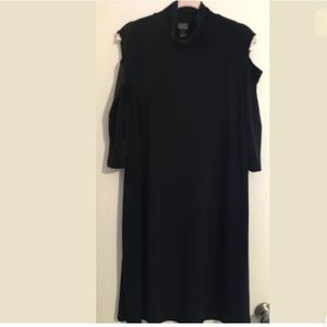 Clara sun woo cold shoulder swing dress black
